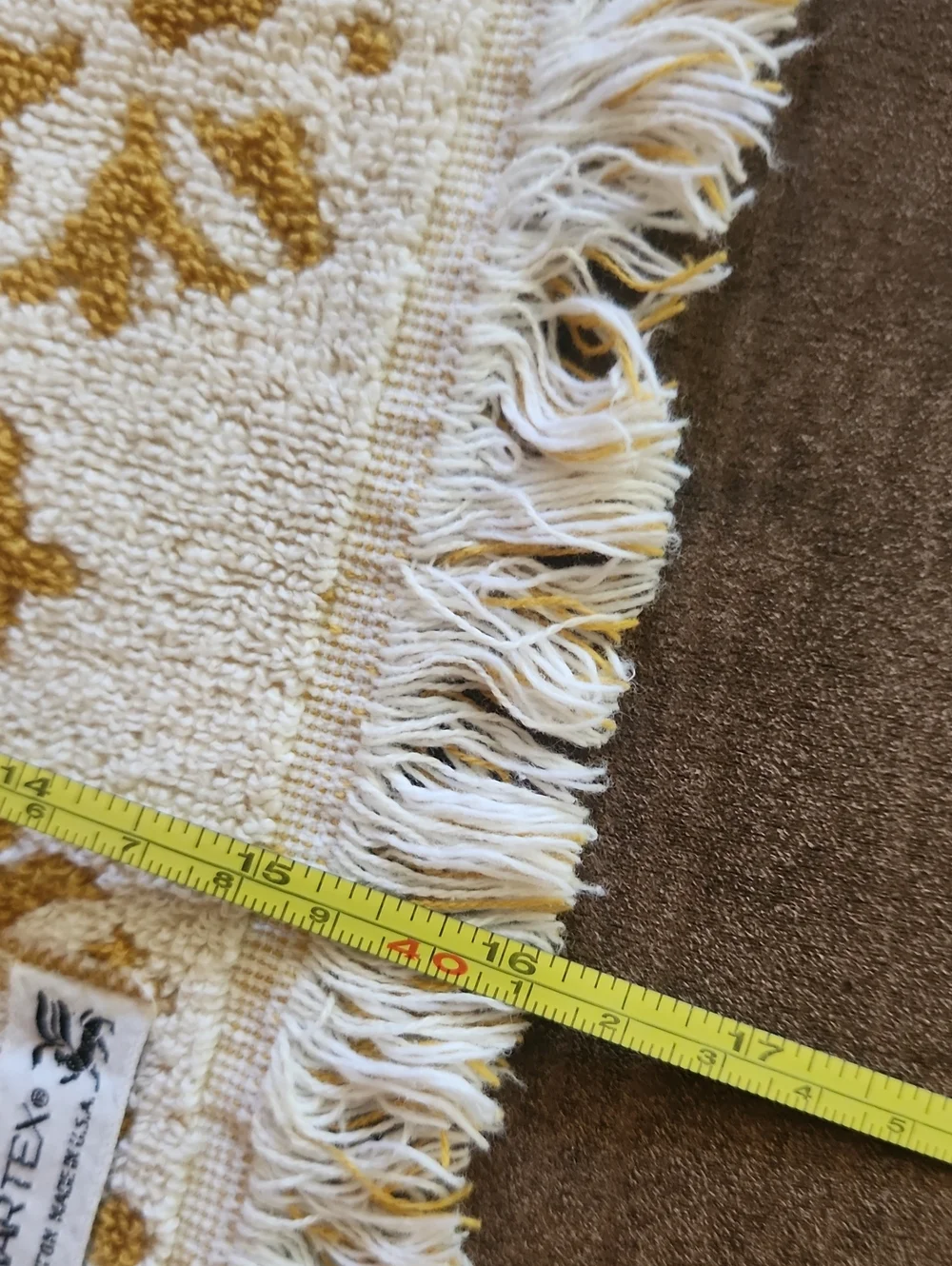 VTG 70s Martex 100% Cotton Gold And White Hand Towel